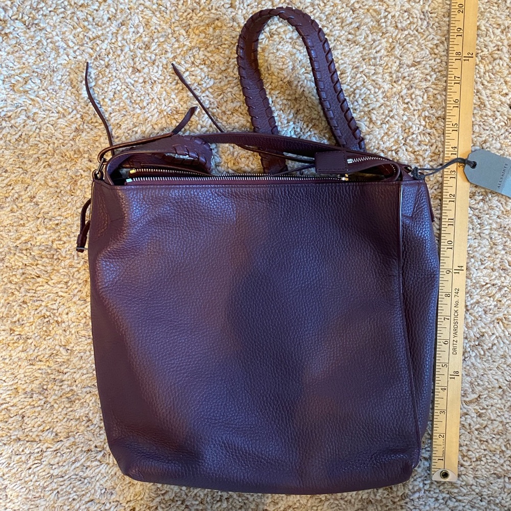 NWT All Saints Kita small backpack Burgundy red
